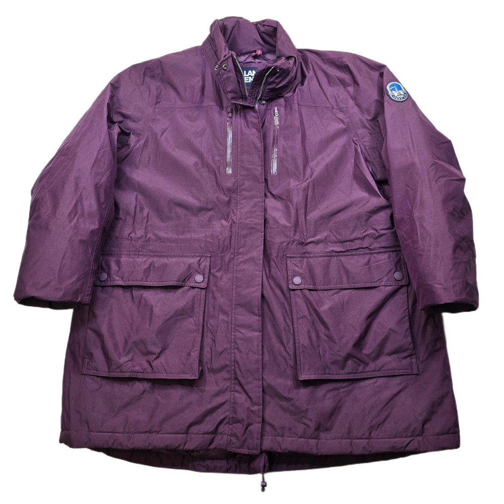Lands‎ End Down Parka Jacket Womens 2X Plus Purple Quilted Winter Expedition